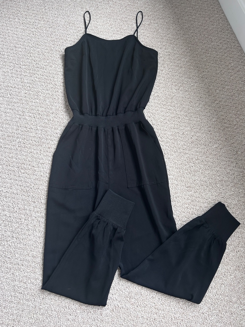 RW&CO. Black Spaghetti-Strap Jumpsuit